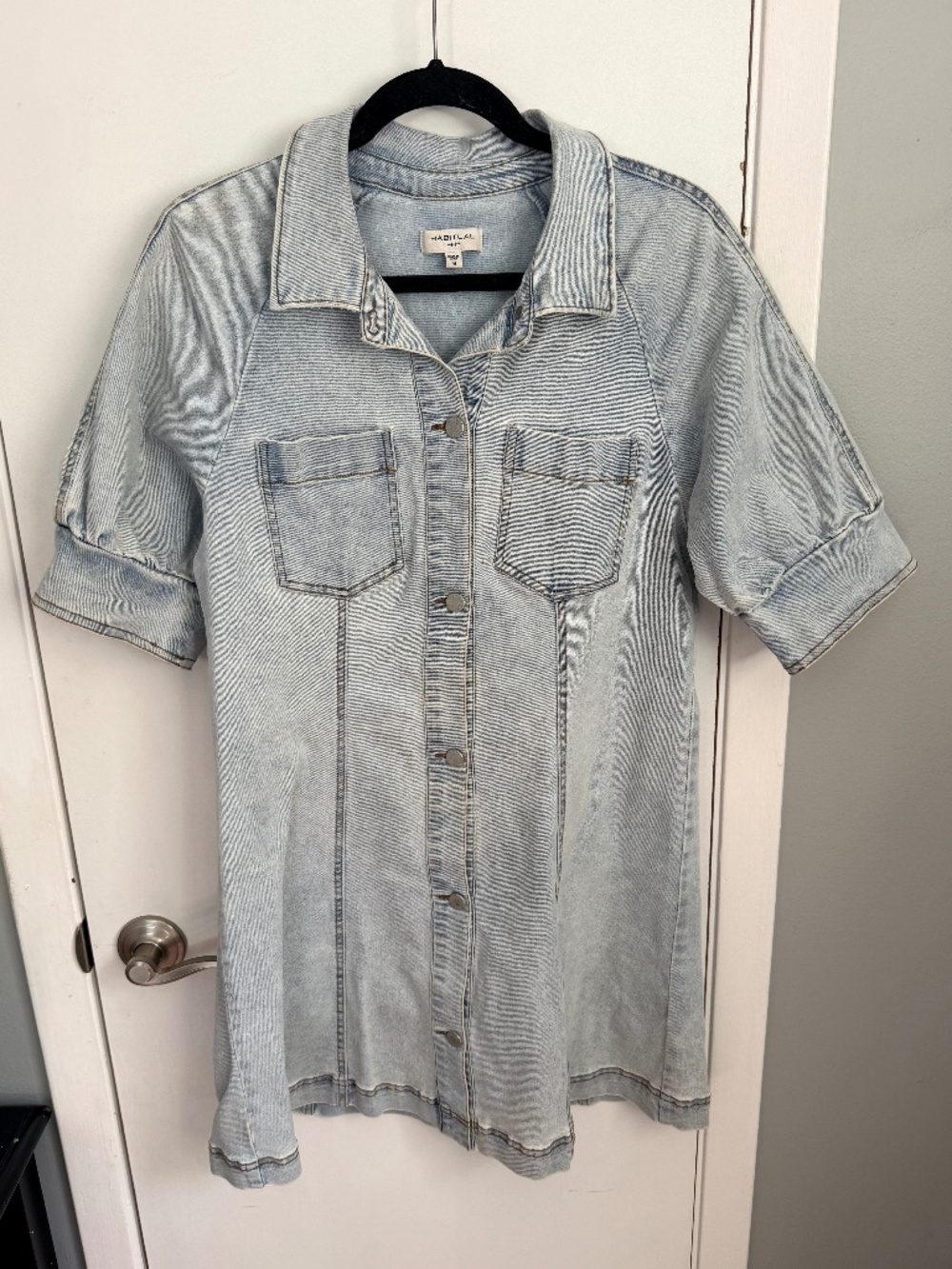 Habitual Light Wash Denim Shirt Dress Size Medium